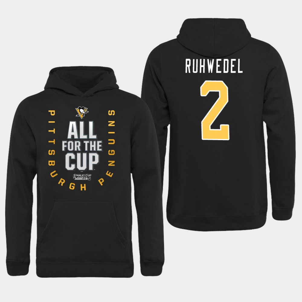 Men NHL Pittsburgh Penguins #2 Ruhwedel black All for the Cup Hoodie